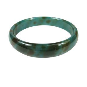 Solid Glass Bangle Bracelet Cuff Green Statement Festival Band Smooth Solid